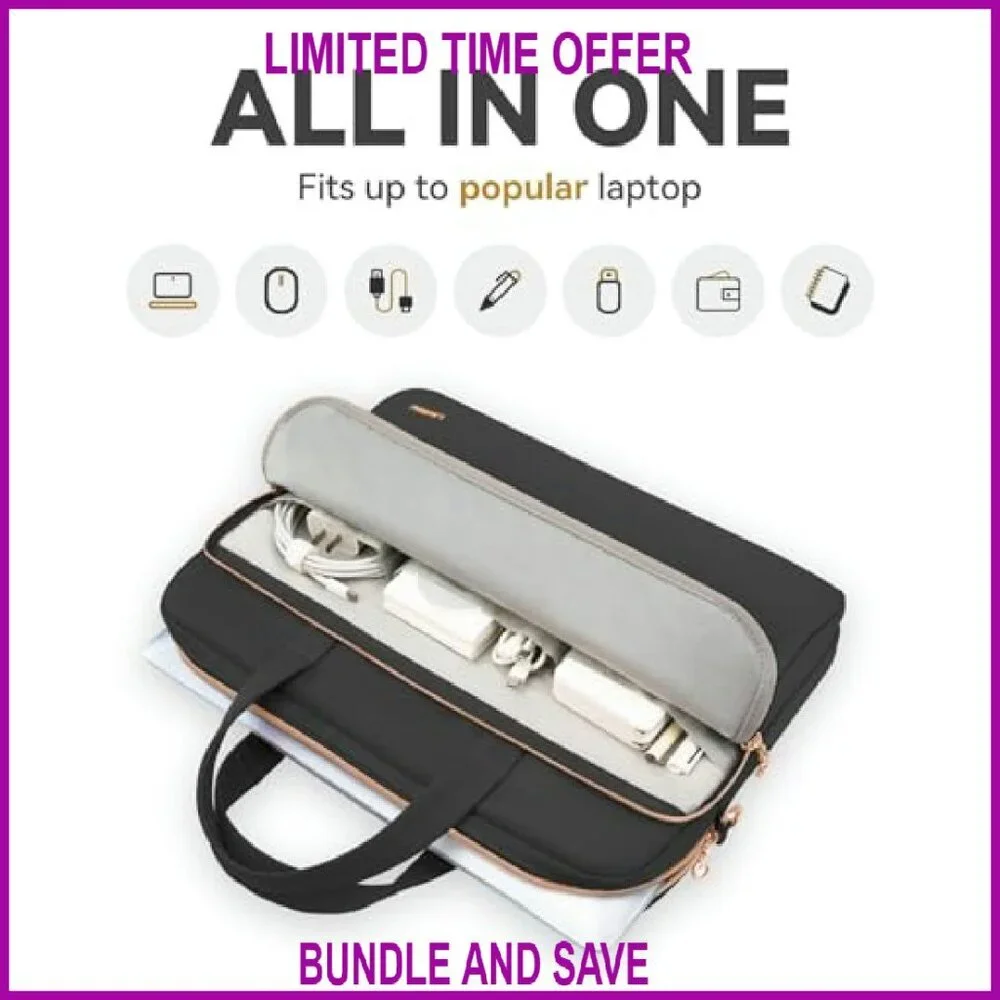15.6-16 Inch Laptop Messenger Bag with Adjustable Strap & Handle